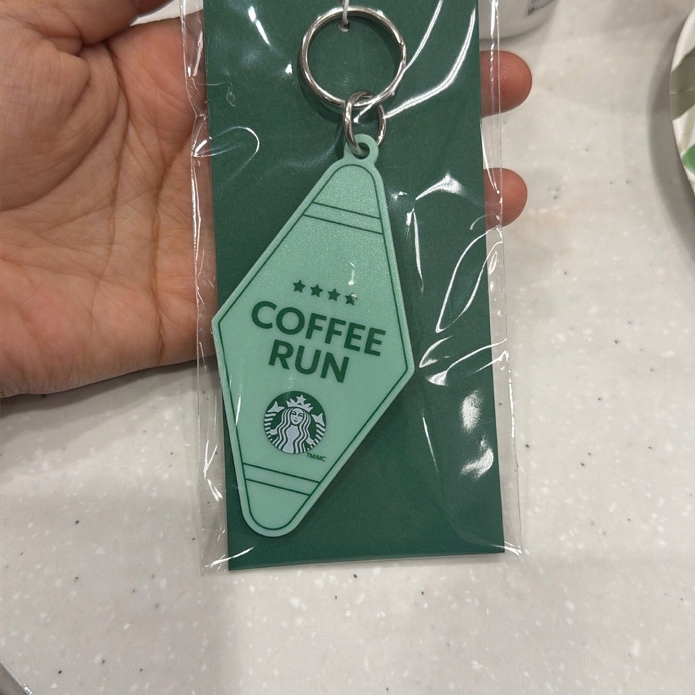 Starbucks Hit the Road keychain Coffee Run' Mint Green Keychain